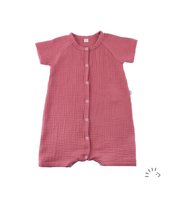 Pagliaccetto estivo in mussola di cotone bio 0-6 mesi